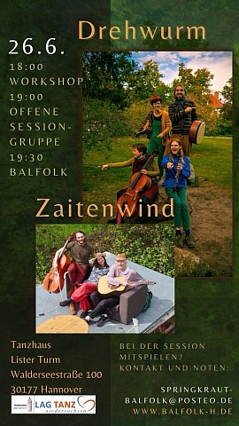 Balfolk mit Drehwurm in Hannover am 26.6.